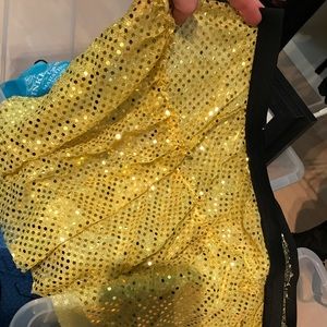 XL Yellow Sequin running skirt